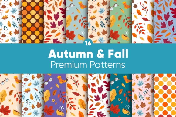 Download Autumn &amp; Fall Digital Papers Patterns - Fall digital papers Collection