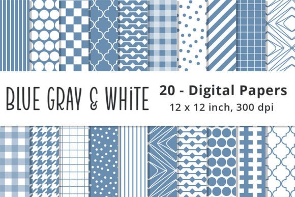Download Blue Gray and White Scrapbook Papers - Premium Resources
