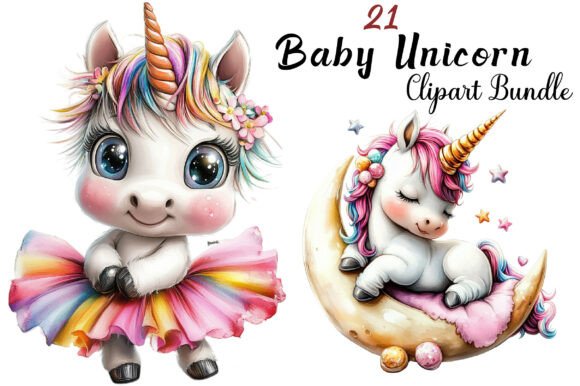 Download Watercolor Baby Unicorn Clipart - Baby unicorn Collection