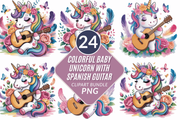 Download Colorful Baby Unicorn with Spanish PNG - Baby unicorn Collection